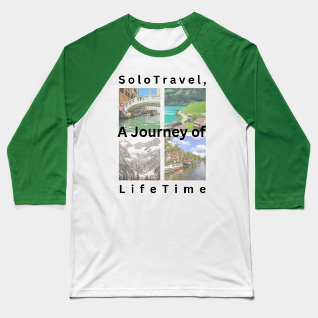 SoloTravel, a Journey to LifeTime Baseball T-Shirt by Atyle